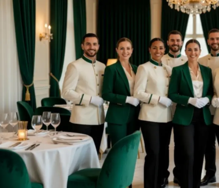 Équipe de salle Meilleurindex coordonnant le service lors d'un événement privé